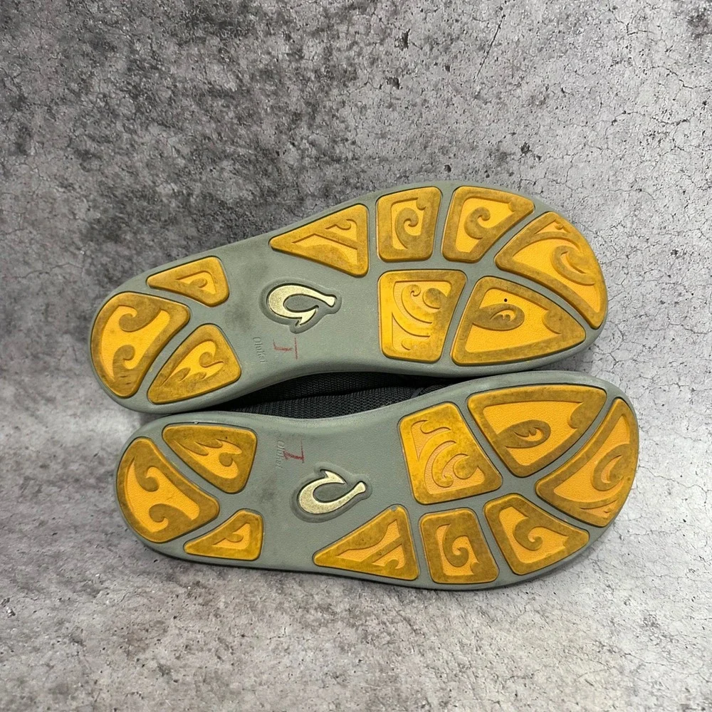 OluKai Nohea Mesh Slip On Shoes Mens 10 Grey Orange Casual Breathable 10188-4242